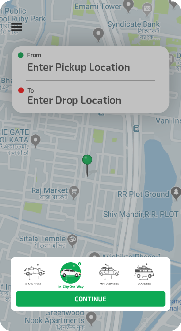 Nearby driver for In City and Outstation